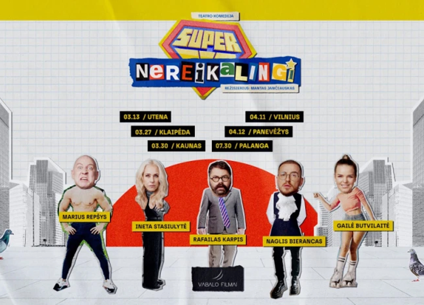 ATŠAUKTA | SPEKTAKLIS | Teatro komedija „SUPER NEREIKALINGI“