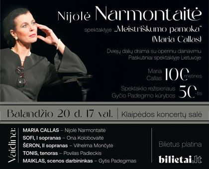 Spektaklis | „Meistriškumo pamoka” (Maria Callas)